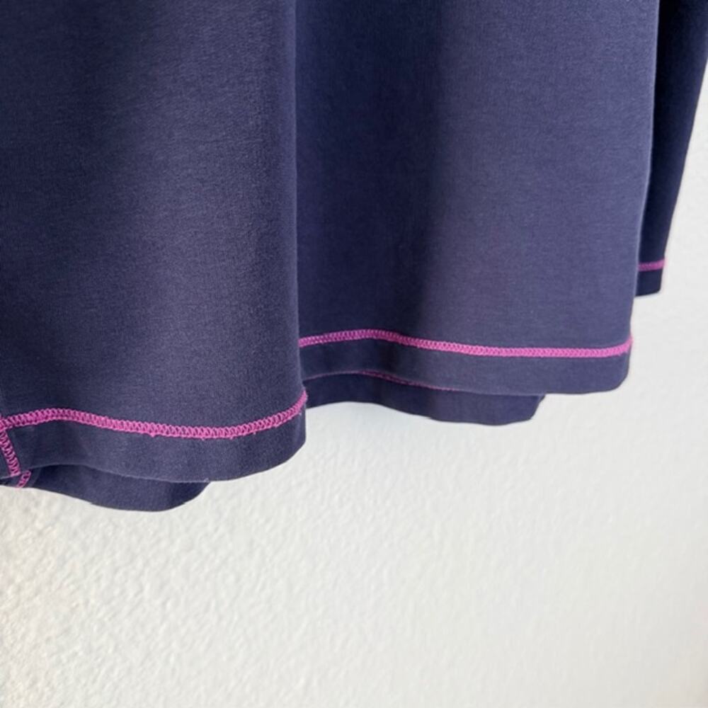 Tommy Bahama Sweatshirt Dress 1/2 Zip Blue w/Exposed Pink Stitching Women's M - Picture 6 of 13